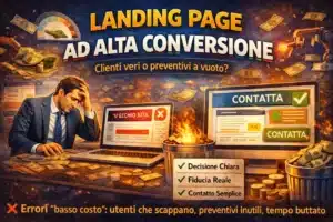 Esempio di landing page ad alta conversione progettata per campagne Google Ads, ottimizzata per generare contatti qualificati per aziende locali.