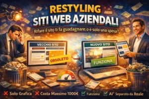 Restyling di siti web aziendali per migliorare velocità, comunicazione e capacità di generare contatti online.